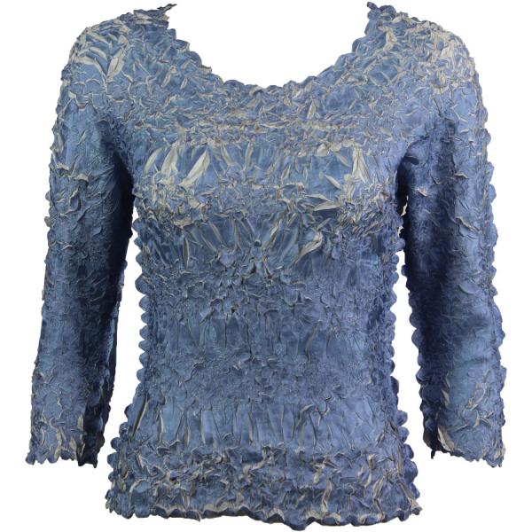 wholesale 648 - Origami Three Quarter Sleeve Tops Denim - Pearl (MB) - One Size Fits Most