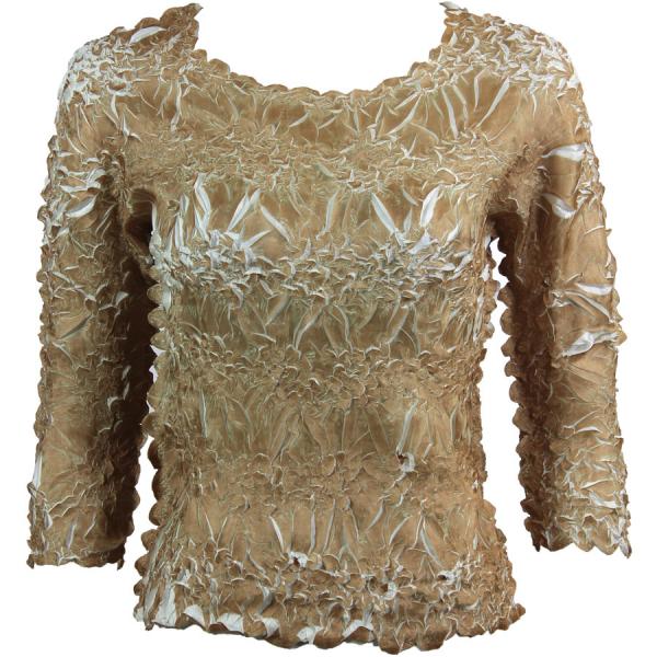 wholesale 648 - Origami Three Quarter Sleeve Tops Champagne - Ivory MB - One Size Fits Most