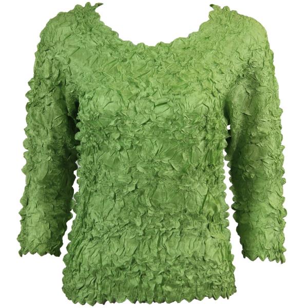 Wholesale 648 - Origami Three Quarter Sleeve Tops Solid Light Green - One Size Fits Most