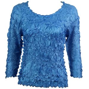 648 - Origami Three Quarter Sleeve Tops Solid Azure - One Size Fits Most