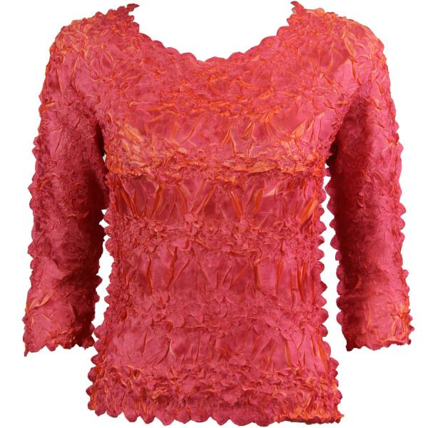 wholesale 648 - Origami Three Quarter Sleeve Tops Orchid - Coral (MB) - Queen Size Fits (XL-2X)
