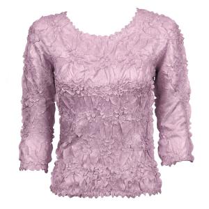 648 - Origami Three Quarter Sleeve Tops Solid Lilac - One Size Fits Most