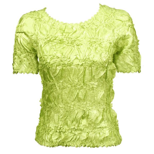 Wholesale 649 - Origami Short Sleeve Tops  Solid Lime - One Size Fits Most