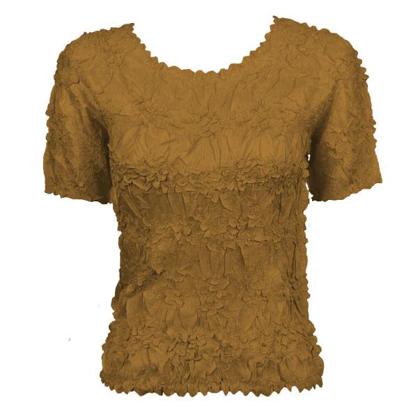 Wholesale 649 - Origami Short Sleeve Tops  Solid Taupe - One Size Fits Most