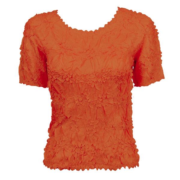 Wholesale 649 - Origami Short Sleeve Tops  Solid Paprika - One Size Fits Most