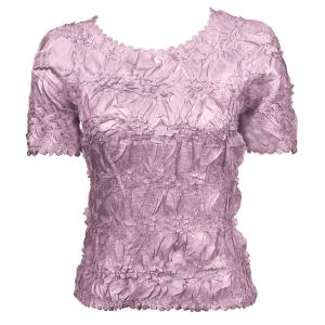 649 - Origami Short Sleeve Tops  Solid Lilac - One Size Fits Most