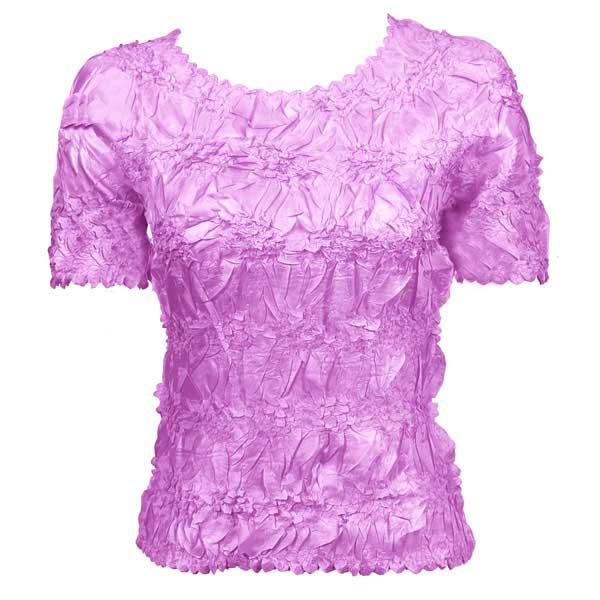 Wholesale 649 - Origami Short Sleeve Tops  Solid Lilac - One Size Fits Most