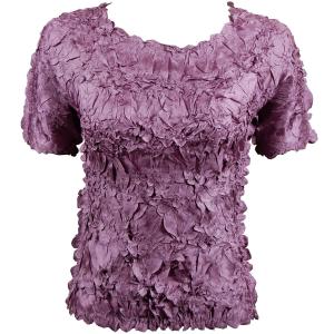 649 - Origami Short Sleeve Tops  Solid Grape - One Size Fits Most