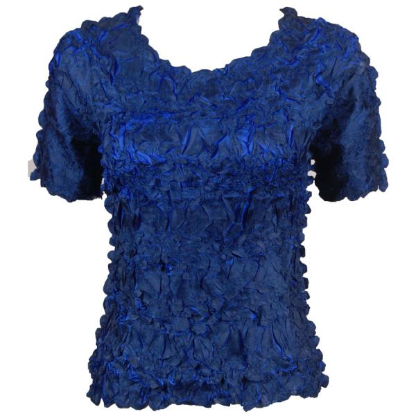 Wholesale 649 - Origami Short Sleeve Tops  Midnight - Royal - One Size Fits Most