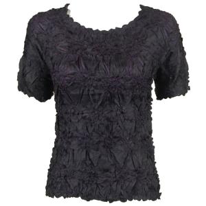 Wholesale 649 - Origami Short Sleeve Tops  Black - Plum - One Size Fits Most