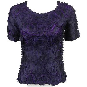 Wholesale 649 - Origami Short Sleeve Tops  Black - Purple - One Size Fits Most