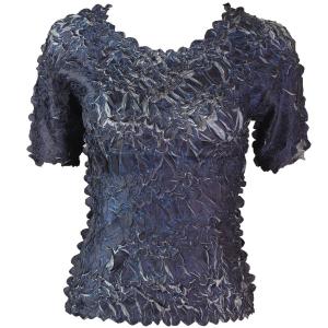 649 - Origami Short Sleeve Tops  Dark Blue - Pewter - One Size Fits Most