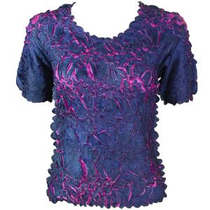 649 - Origami Short Sleeve Tops  Midnight - Orchid - One Size Fits Most