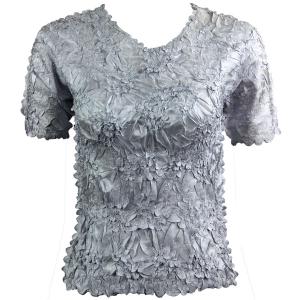 649 - Origami Short Sleeve Tops  Solid Platinum - One Size Fits Most