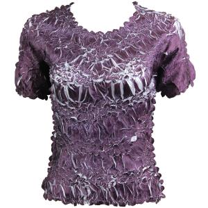 649 - Origami Short Sleeve Tops  Purple - Platinum - One Size Fits Most