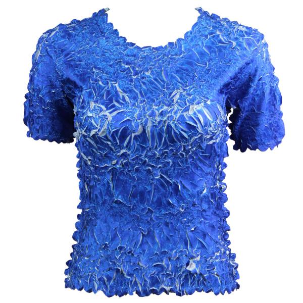 Wholesale 649 - Origami Short Sleeve Tops  Royal - Platinum - One Size Fits Most