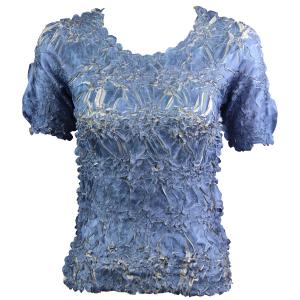 649 - Origami Short Sleeve Tops  Denim - Pearl - One Size Fits Most