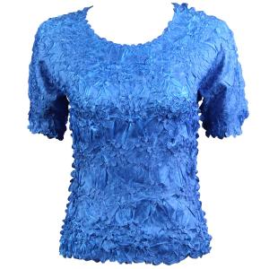 649 - Origami Short Sleeve Tops  Denim - Azure - One Size Fits Most