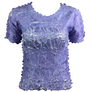 649 - Origami Short Sleeve Tops  Violet - White - One Size Fits Most