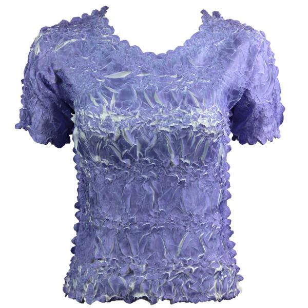 Wholesale 649 - Origami Short Sleeve Tops  Violet - White - One Size Fits Most