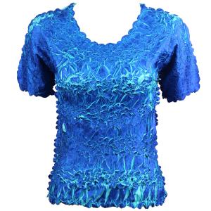 649 - Origami Short Sleeve Tops  Royal - Light Turquoise - One Size Fits Most