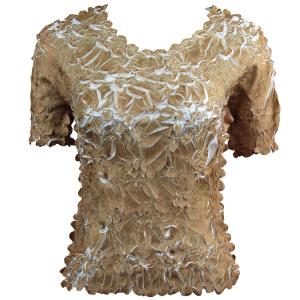 649 - Origami Short Sleeve Tops  Gold - White - One Size Fits Most