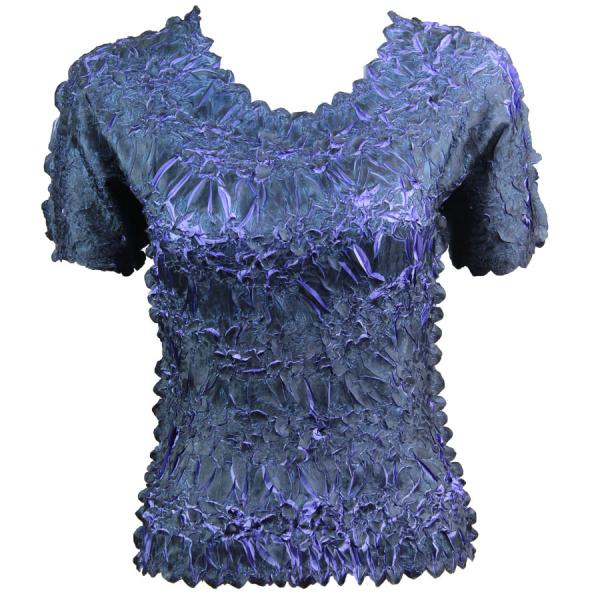 Wholesale 649 - Origami Short Sleeve Tops  Black - Violet - One Size Fits Most