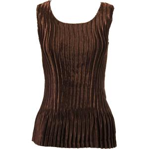 Wholesale 652 - Satin Mini Pleats - Sleeveless Solid Dark Brown Satin Mini Pleat - Sleeveless - One Size Fits Most