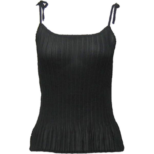 Wholesale 1554 - Satin Mini Pleat 3/4 Sleeve Dresses Solid Black Satin Mini Pleat - Spaghetti Tank - One Size Fits Most