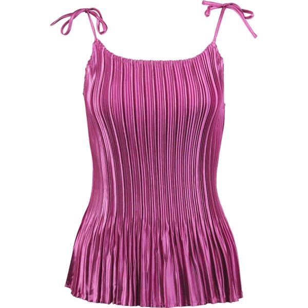 Wholesale 1519 - Satin Mini Pleat 3/4  Sleeve Dress Collar Solid Orchid Satin Mini Pleat - Spaghetti Tank - One Size Fits  (S-L)