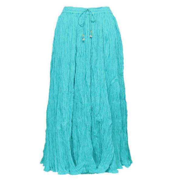 wholesale Skirts - Long Cotton Broomstick with Pocket 503 Solid Aqua - 