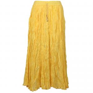 Skirts - Long Cotton Broomstick with Pocket 503 Solid Yellow - 