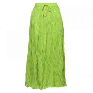 Skirts - Long Cotton Broomstick with Pocket 503 Solid Lime - 