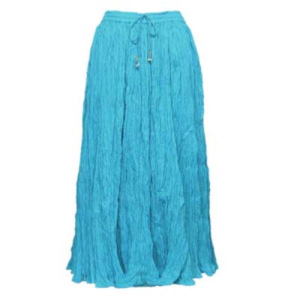 wholesale Skirts - Long Cotton Broomstick with Pocket 503 Solid Turquoise - 