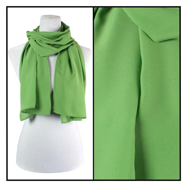 677 - Georgette Scarves Solid Green - 