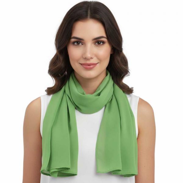 wholesale 677 - Georgette Scarves Solid Green - 