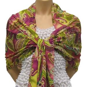 679 - Georgette Wraps  Pink-Lime Paisley - 