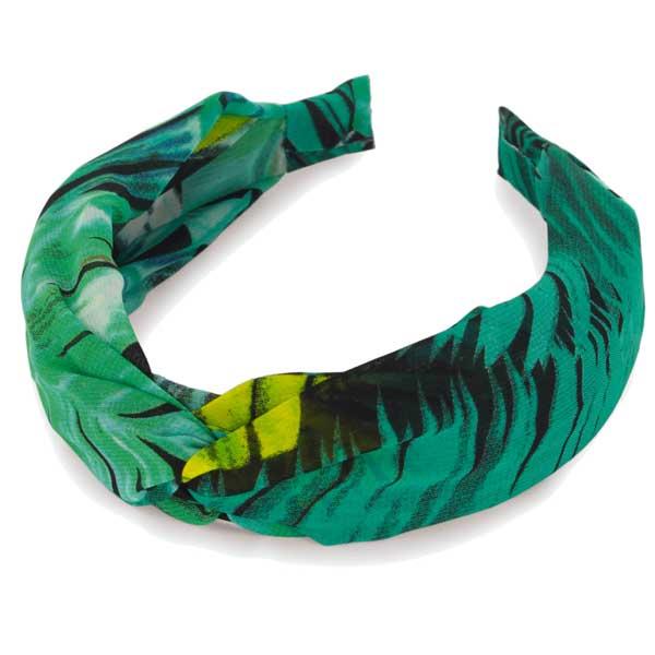wholesale 649 - Fabric Covered Headbands  10128 - Green<br>
Tropical Twisted Headband - 