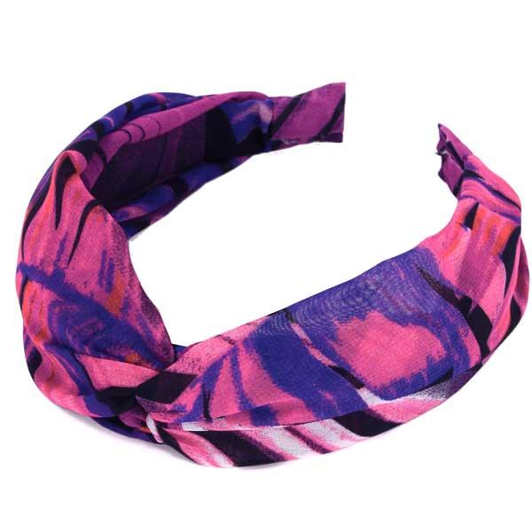 wholesale 649 - Fabric Covered Headbands  10128 - Magenta<br>
Tropical Twisted Headband - 