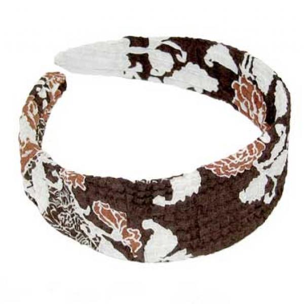 wholesale 649 - Fabric Covered Headbands  HB-CI - Chocolate Multi<br>
Crushed Georgette Headband - 