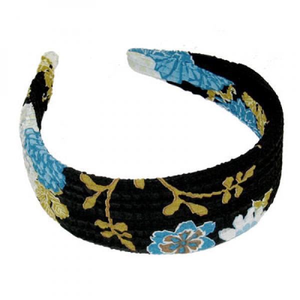 wholesale 649 - Fabric Covered Headbands  HB-MBB - Blue Mumms <br>
Crushed Georgette Headband - 