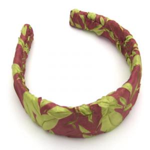 649 - Fabric Covered Headbands  ORG - Dusty Rose-Spring Green<BR> Origami Headband - 