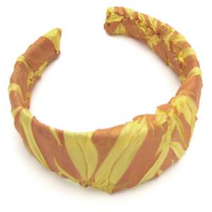 649 - Fabric Covered Headbands  ORG - Pumpkin-Gold<BR> Origami Headband - 