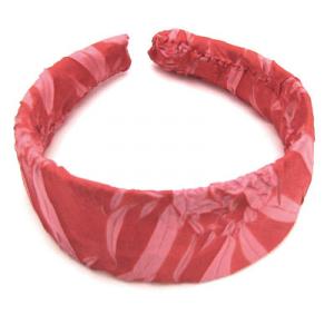 649 - Fabric Covered Headbands  ORG - Scarlet-Flamingo<BR> Origami Headband - 
