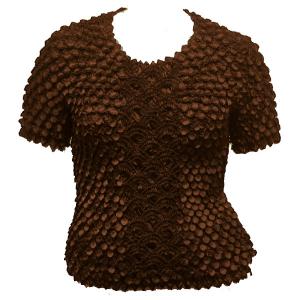Wholesale 726 - Queen - Coin Fishscale - Short Sleeve Brown - Queen Size Fits (XL-2X)
