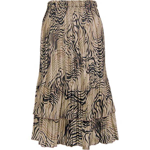 wholesale Skirts - Satin Mini Pleat Tiered*  Swirl Animal - One Size Fits Most