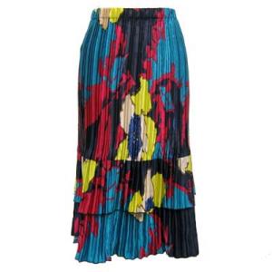 745 - Skirts - Satin Mini Pleat Tiered  Cukoo Blue Satin Mini Pleat Tiered Skirt - One Size Fits Most