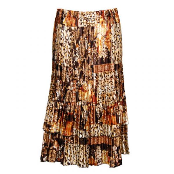 wholesale Skirts - Satin Mini Pleat Tiered*  Multi Animal Floral Satin Mini Pleat Tiered Skirt - One Size Fits Most
