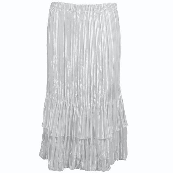 wholesale 745 - Skirts - Satin Mini Pleat Tiered Solid White - One Size Fits Most