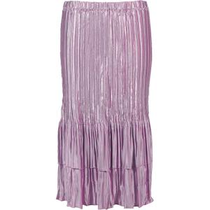 745 - Skirts - Satin Mini Pleat Tiered Solid Dusty Purple - One Size Fits Most